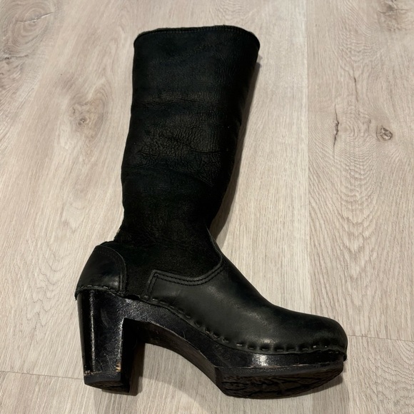 No.6 knee-high shearling clog boots - Picture 4 of 5